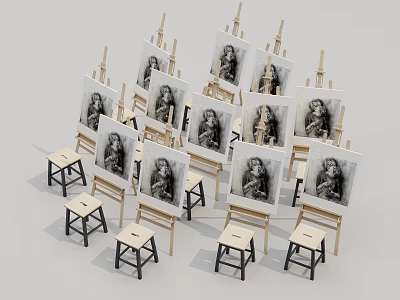 easel drawing board 3d model