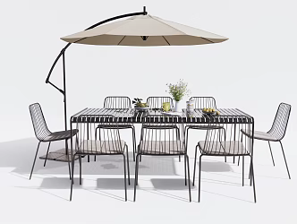 Modern Outdoor Table and Chair Outdoor Leisure Table and Chair 3d model