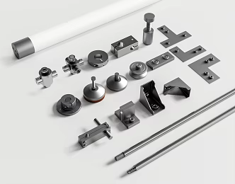 Hardware optical axis metal component cross optical axis aluminum profile angle code lamp tube 3d model