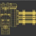 Heavy Duty Multi Barrel Weapon With Industrial Design And Mechanical Parts