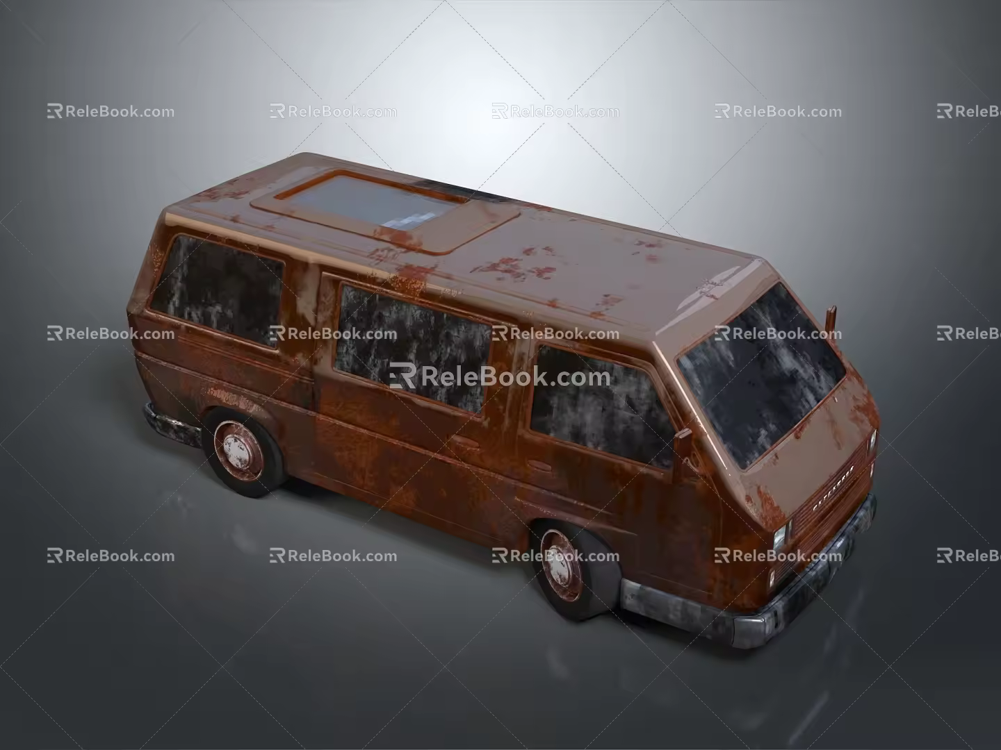 minibus minibus minivan driverless bus bus school bus van box car 3d model