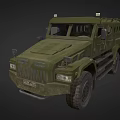 Military Green Armored Vehicle With Heavy Duty Tires And Reinforced Body