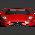 Red Ferrari Sports Car With Sleek Design Rear Spoiler And Shiny Surface On Dark Background