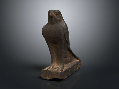 Detailed Eagle Sculpture Carving With Stone Base And Ancient Artistic Design 3d model