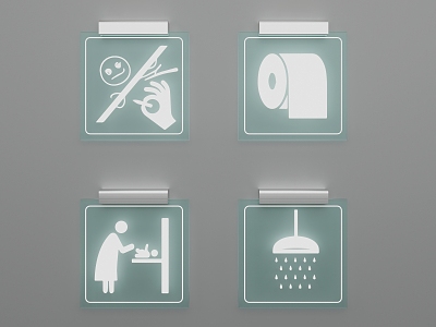 Guide system toilet sign toilet 3d model