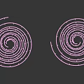 Two Elegant Spiral Chandeliers With Layered Design And Transparent Decorative Elements