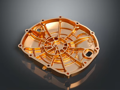 Tire Component Featuring Golden Metallic Structure And Intricate Design Details 3d model