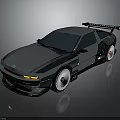 Silver Two Door Modified Sports Car With Rear Spoiler Alloy Wheels And Sleek Metallic Finish