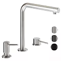 Sleek Stainless Steel Faucet With Tall Spout Dual Handles And Multiple Finish Options