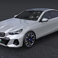 White BMW Sport Sedan With Modern Sleek Exterior Design And Alloy Wheels