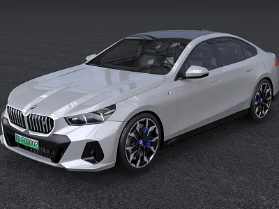 White BMW Sport Sedan With Modern Sleek Exterior Design And Alloy Wheels 3d model