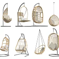 Stylish Wicker Hammock Chairs with Various Designs Stands and Comfortable Cushions