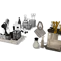Stylish Tableware Collection With Utensils Bottles Glasses Baskets And Vases