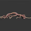 Irregular Animal Vascular Structure With Pink And Yellow Branches On White Background