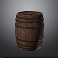 Rustic Style Wooden Barrel Furniture With Metal Hoops And Smooth Surface