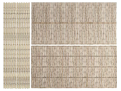 Bamboo Garden Fence With Vertical Horizontal And Slatted Design Patterns For Outdoor Use 3d model