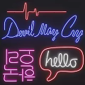 Colorful Neon Signs With Devil May Cry Hello And Number Text Designs