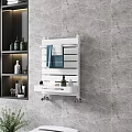 White Wall Mounted Bathroom Cabinet Rack With Towel Rack And Toiletries Tray