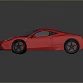Red Luxury Sports Car With Streamlined Design And Black Alloy Wheels