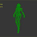 3D Rendered Female Character With Black And Gold Armor White Hair Standing In Gray Background