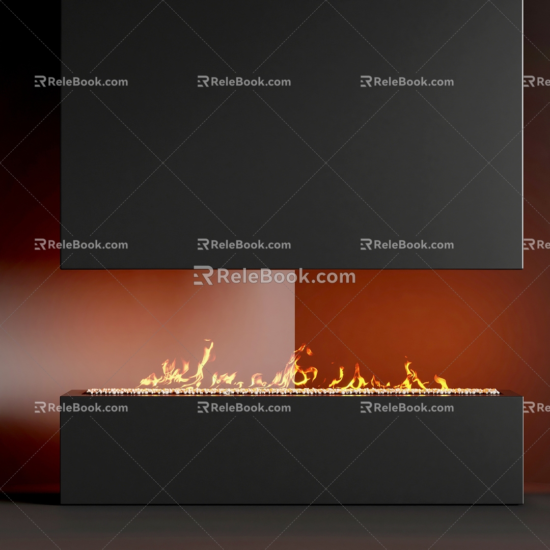 modern fireplace flame electronic fireplace 3d model