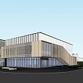 Modern Residential Building Exterior With Glass Curtain Wall Metal Panels And Pedestrians On Urban Street
