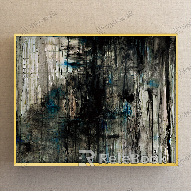 Modern abstract painting simple gray living room abstract decorative painting model