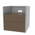 Modern Bedside Table With Two Wooden Drawers And Sleek Silver Frame