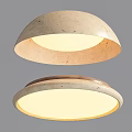 Stylish Round Textured Beige Ceiling Light With Warm Illuminated Glow 3d model
