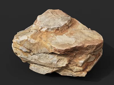 Natural Stone and Wood Materials with Rough Texture and Warm Earthy Tones 3d model