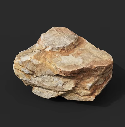 Natural Stone and Wood Materials with Rough Texture and Warm Earthy Tones 3d model