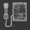 Desktop Landline Telephone With Handset Coiled Cord Numeric Keypad Display Screen And Function Buttons 3d model