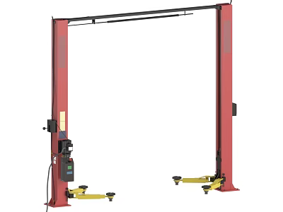 Red Two Post Vehicle Lift Industrial Equipment With Stable Structure For Auto Repair Use 3d model