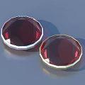 Round Cut Red Gemstone Jewelry with Elegant Silver and Gold Metallic Settings Shiny Design