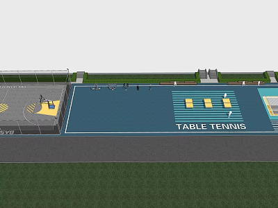 Well Designed Basketball Court Featuring Hoop Marked Lines And Smooth Surface 3d model