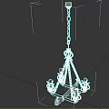 Classic Black Metal Decorative Chandelier With Chain Design And Candle Style Arms