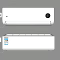 White Wall Mounted Air Conditioner Fan Two Units With Temperature Display For Indoor Use