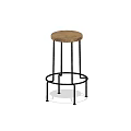Simple Design Bar Stool With Wooden Seat And Black Metal Frame For Kitchen Bar Use