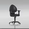 Adjustable Black Office Chair With Armrests Wheeled Base And Ergonomic Design