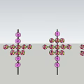 Row of Decorative Outdoor Lights with Various Patterns and Colors for Garden Landscape Decoration