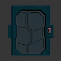 Blue Security Safe With Double Doors Geometric Patterns And Numeric Keypad