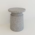 Gray Woven Stool Design With Round Top And Cylindrical Structure 3d model