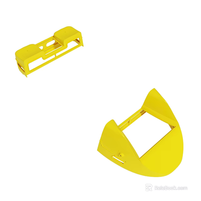 Yellow Plastic Components With Curved Structure And Durable Design For Applications 3d model 