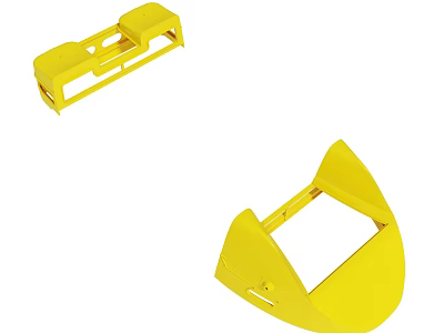 Yellow Plastic Components With Curved Structure And Durable Design For Applications 3d model