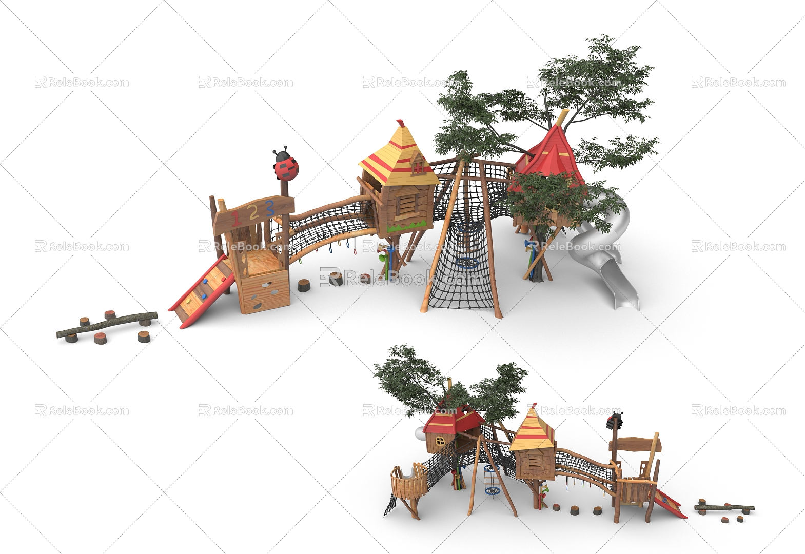 Tree House Expansion Park Non-standard Features Expansion Park Crawl Amusement Park Children's Amusement Park Playground 3d model