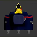 Blue Potter Racing Team Racing Car With Yellow Cockpit And Red Stripes