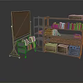 Practical Home Living Supplies With Wooden Bookshelf Easel And Storage Baskets