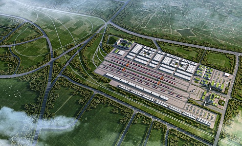 Modern Logistics Park 3d model