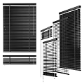 Black Window Blinds Modern Design With Horizontal Slats And Styles 3d model