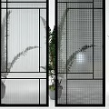 Modern Partition Designs With Various Patterns And Green Plants For Interior Decor 3d model